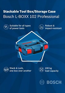 40K views · 97 reactions | Store all your essential Power Tools, Accessories & Measuring Tools in a robust, portable, easy to use storage box. The Bosch L-BOXX 102 Professional is as dynamic and functional as it is sturdy – an all-in-one storage case. Click on Shop Now to know more. #BoschPowerTools | Bosch Professional Power Tools and Accessories | Facebook