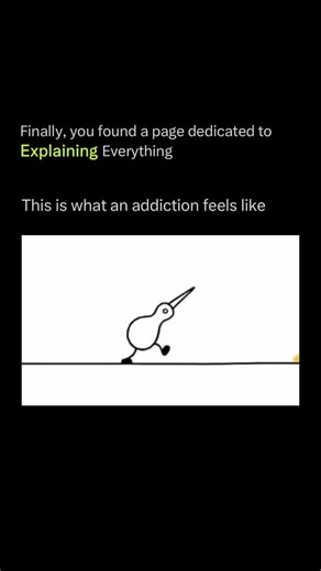 Explaining on Instagram: "This animation goes beyond simple visuals — it powerfully conveys the overwhelming cycle of what addiction truly feels like. The constant pull, the highs and lows, the sense of being trapped in a loop you can’t escape — all of it is brought to life through motion and imagery in a way that words alone can’t capture. It illustrates the battle between desire and control, the fleeting relief followed by heavier burdens, and the endless repetition that defines the struggle. 