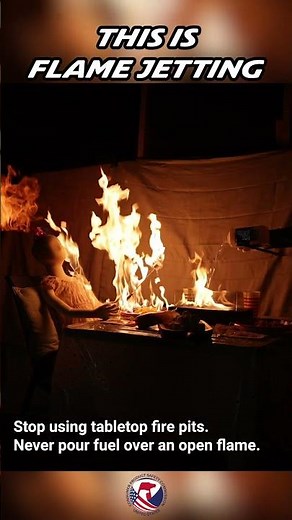 Flame jetting and tabletop fire pits #safetytip