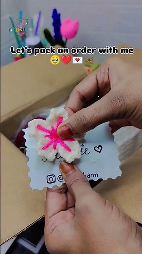 Pack an order 📦✨#crochet #handmadeseller #diy #youtubeshorts #handmade #ytshorts ‪@icord_charm‬
