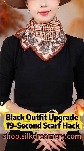 🖤 The Black Outfit Upgrade: 21-Second Scarf Hack That Transforms Your Basics! ✨ #elevatedbasics