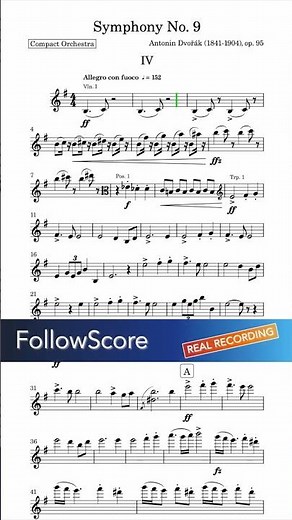 Dvořák – Symphony No. 9 “New World” Op. 95: 4th Movement (Compact Orchestra) I | Real Recording