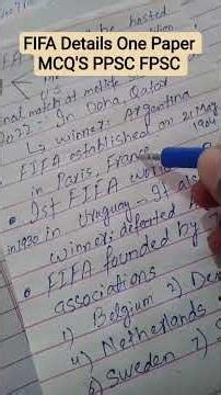 FIFA Details One Paper MCQ'S PPSC FPSC CSS PMS GK
