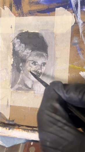 Mini poetry of the bride. #oilpainting #frankenstein #classichorror #artwork #paintings #gothic