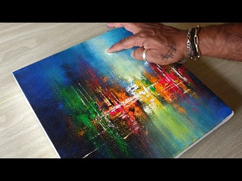 Abstract Landscape Painting / Reflection / Acrylic Painting Technique
