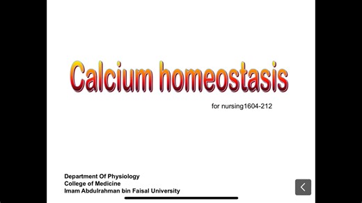 Calcium homeostasis