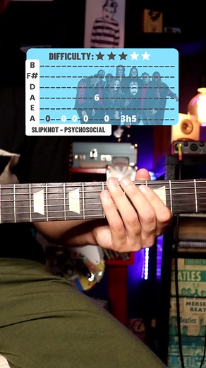 Slipknot - Psychosocial // Guitar tutorial #guitartutorials #guitarra #guitarratok #guitarlesson #guitartok #slipknot