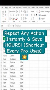 F4 Excel Secret: Repeat Any Action Instantly & Save HOURS! 💥 (Shortcut Every Pro Uses)