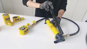 Porta Power Kit 10T Low Profile Hydraulic Ram Cylinder Jack FPY-10 0.43" Stroke Single-Acting + 400cc Hydraulic Hand Pump CP-180 for Machinery and Industry