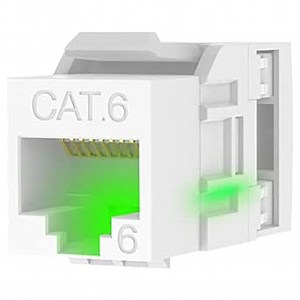 RJ45 Keystone Jack with LED 25 Pack Cat6 Keystone Jack Cable Locator Ethernet Wall Keystone Jack White