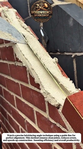 Perfect Bricklaying Angle Technique | Clean Joints & Fast Wall Building