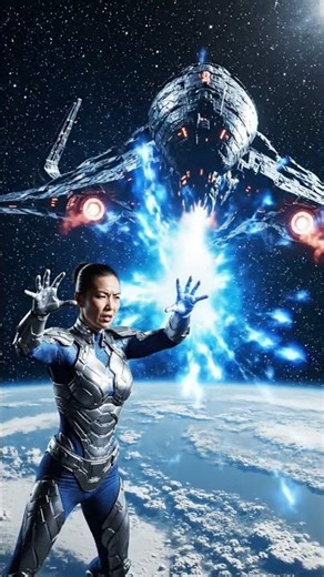 A lady astronaut in space #cartoon #astronomy