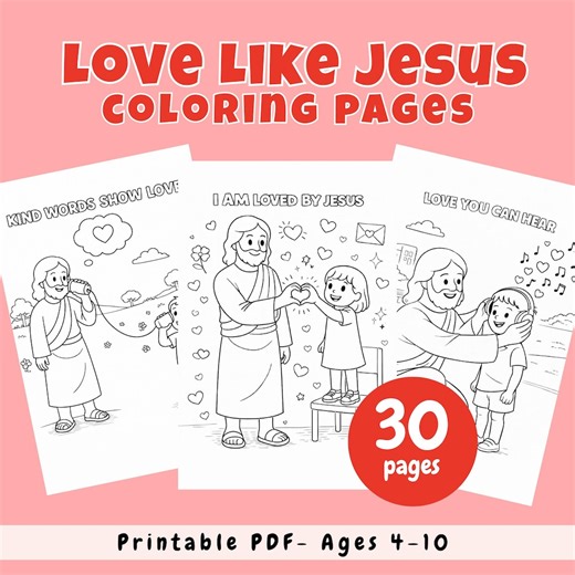 Christian Coloring Pages for Kids – Love Like Jesus | Faith-based Coloring Activities | Printable PDF - Etsy UK