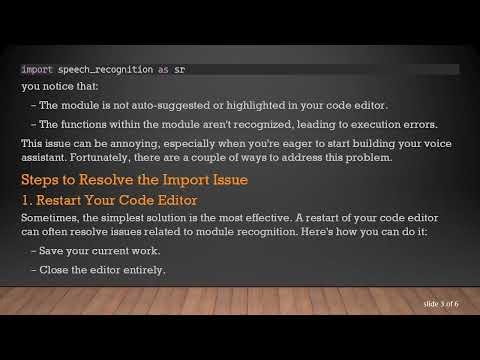How to Fix Import Error for the SpeechRecognition Module in Python
