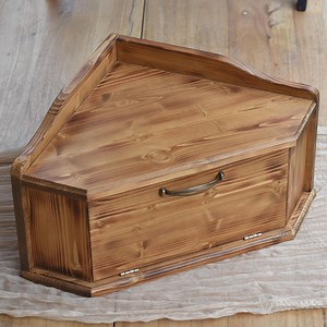 Corner Bread Box, Rustic Wooden Breadbox, Farmhouse Kitchen Decorative Bread Bin, Wood Bread Storage for Kitchen Counter, Corner Breadbin - Etsy