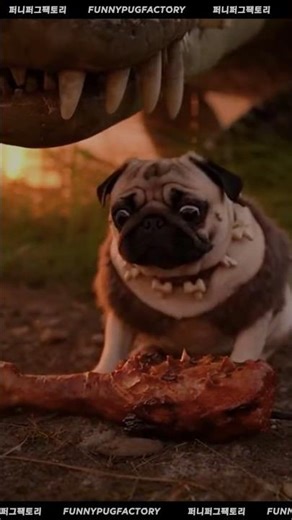 When the Cavewoman Looked Away, The Primitive Pug Never Saw It Coming #DogFails #FunnyPug #Shorts