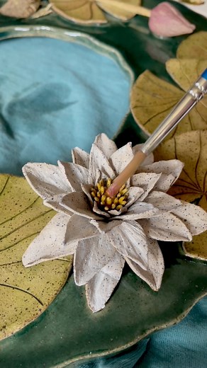 Part 2 of painting my Frog Pond Mirror! 🐸 🪷 Come to MOSAIC at @171cedararts this Friday 5-7 to see it in person! #artist #clay #ceramics #art #pottery #ceramicist #gallery #nature #lotus #frog #frogpond #sculpture | Bodeline Studios