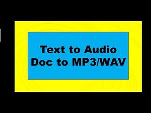 How to convert Text into Speech or Audio(word document to audio wav or mp3 )
