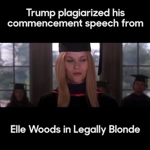 Trump might have plagiarized parts of Elle Woods’ graduation speech for his address to Liberty University. | The Tonight Show Starring Jimmy Fallon