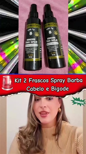 Kit 2 Frascos Spray para Barba, Cabelo e Bigode