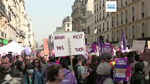 Thousands march in Paris for women’s rights, led by rape survivor Gisèle Pelicot