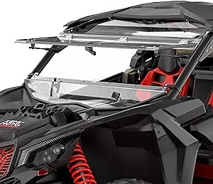 KEMIMOTO X3 Flip Windshield Compatible with Can-Am Maverick X3 & X3 Max, Scratch Resistant Hard Coated 1/4" Thick Polycarbonate Front Full Windshield (Clear)