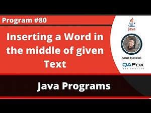 Java program to insert a word in the middle of the given text