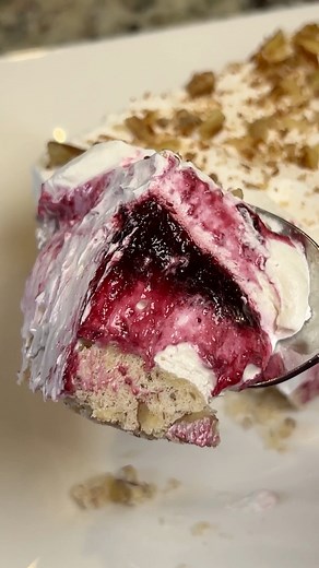 Since it Flashback Friday, I am reposting this recipe that I shared last year on this day ❤️ The recipe for my mom’s Chocolate Supreme which is the chocolate version of this dessert is in my cookbook. #blueberry #dessert #nobakedessert #blueberrycheesecake #holidaydesserts | Spilling the Sweet Tea