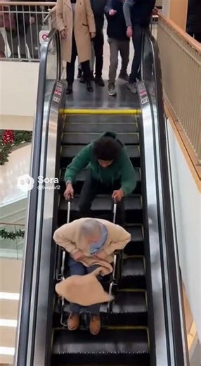 Heroic Worker Saves Elderly Man From Escalator Accident