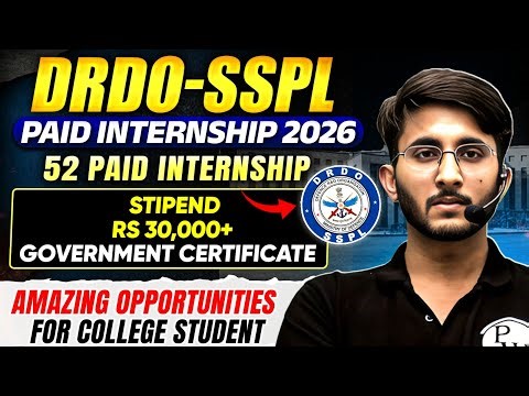 DRDO SSPL PAID INTERNSHIP 2026😱 | 52 INTERNSHIPS OUT 🔥₹10,000+ STIPEND + GOVT CERTIFICATE!