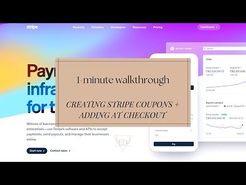 Stripe Coupon Code Creation + Applying At Checkout
