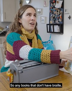 It's National Braille Week! Braille is a code made up of raised dots that enables people with sight loss to read and write by touch. In this video, Alba shows us how she uses the Perkins Brailler to add braille stickers to her children's Spanish books so that they can enjoy the magic of reading together 📚 Visit our website to find out more about braille 👉 https://bit.ly/405bTaS [Visual description: video shows Alba sitting at a table using a Perkins Brailler with her friend, Lucia. There are c