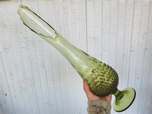21 Inch Fenton Hobnail Swung Glass Vase Light Green Avocado 1960s Pedestal 21 Swung Vase - Etsy