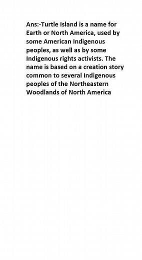 What is Turtle Island (Indigenous North American folklore)?