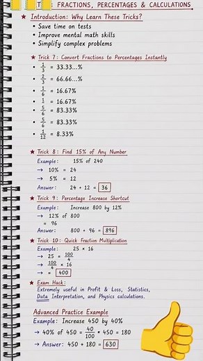 INSTANT Math Tricks: Convert Fractions to Percentages & More!