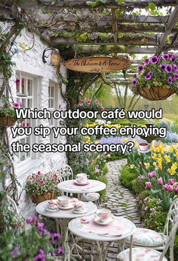 Which view would you choose for your perfect café escape?☕️✨️🌿🏡🍄 From springtime English garden cottages to sunlit Mediterranean seaside spots, autumnal Pacific Northwest forest hideaways, snowy Swiss alpine chalets, rainy jungles, and breezy Dutch windmill fields, each café exterior invites you to pause and dream. Wrought-iron tables, cobblestone paths, and seasonal décor create storybook atmospheres where every detail tells a tale. This is AI-generated for café dream inspo✨️ . . . #studiohd