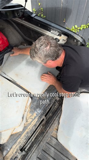 STEP STONES - let’s get these round blue stone pavers laid to make a fabulous path down the side of this home. Their big size and durability make these slabs of stone a super choice for your next path project. #andrewstarkgardens #andrewstarkgardendesign | Andrew Stark. Garden Design