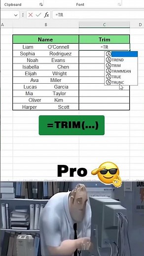Excel TRIM Function: Clean Text Fast! 🤯 ✅ #ExcelTips