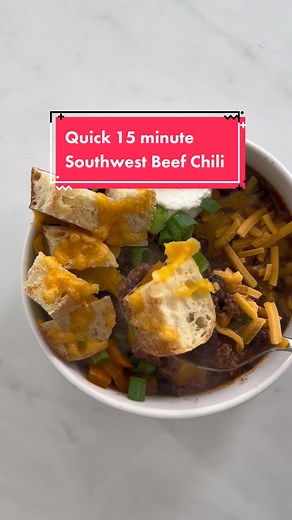 For more 15 minute recipes, see our menu at chefsplate.com ✨ #chefsplate #easyrecipes #fallrecipe #quickmeals #comfortfood #chili #cookingtok #foodtok #foodie #beefchili #mealkit #easycooking