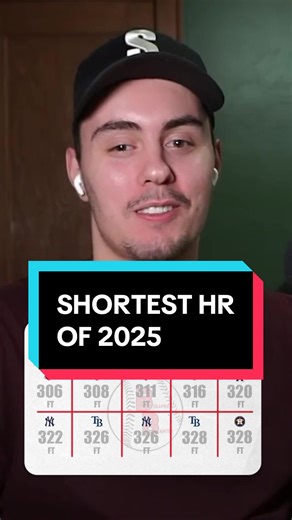 Can we guess the players who hit the shortest HR of the 2025 season? #mlb #baseball #trivia #mlbtrivia #baseballtrivia