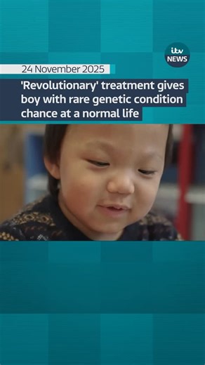 16K views · 822 reactions | The parents of a three-year-old boy born with a life-limiting genetic condition say he’s been given a chance at a normal life thanks to a “revolutionary” stem cell treatment. Ollie Chu travelled from California in the United States to the Royal Manchester Children’s Hospital in February 2025 to undergo the gene therapy treament, which was developed by researchers in Manchester. #itvnews #news #hunterssyndrome | ITV News | Facebook