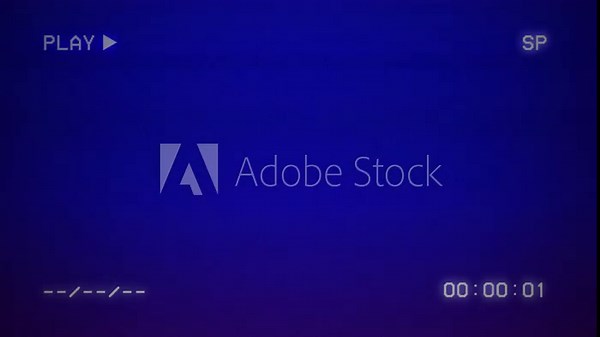 4K footage of the VHS interface with time code for 20 seconds. Interface of an old VCR.