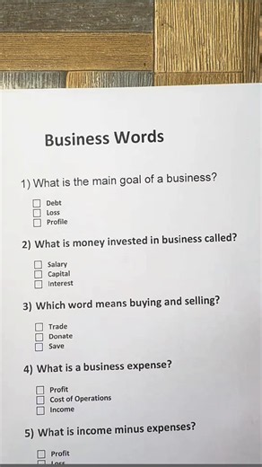 Business Words - Can you get 7/7? #quiz #quiztime #business #gk #generalknowledge