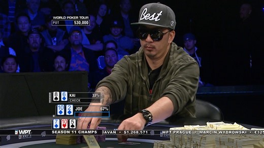 Joe goes all in, confident in his hand. Can he win the Bay 101 Final Table with this hand? | World Poker Tour (WPT)