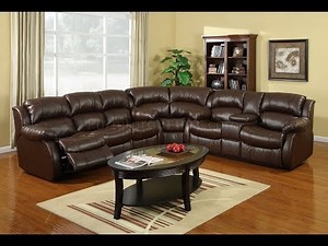 Brown Leather Sectional Sofas with Recliners