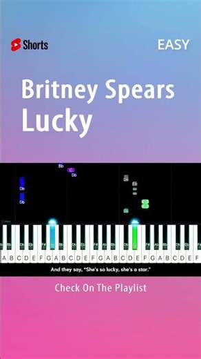 Britney Spears - Lucky - EASY Piano TUTORIAL by Piano Fun Play #shorts