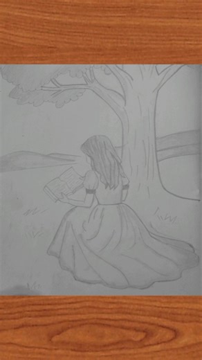 A girl reading book | Peaceful Reading ✨ | Pencil Sketch Art | Star Art Academy#shorts