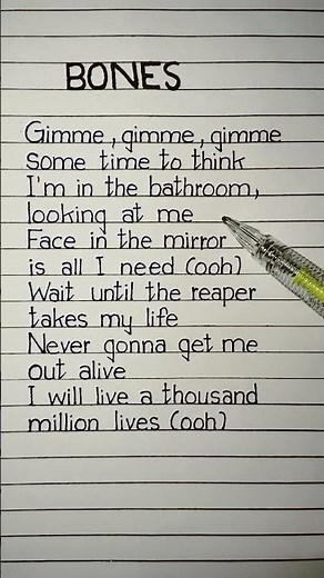 imagine dragons bones lyrics part 1 #imaginedragons #bones #lyrics