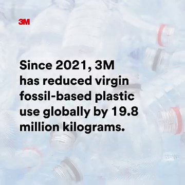 To help support the circular economy, 3M innovates with new products and packaging solutions that use less virgin fossil-based plastic and more recycled or bio-based plastics where appropriate. We are on track to achieve our 2025 plastics goal, reducing the amount of plastic used and promoting a cleaner environment. | 3M