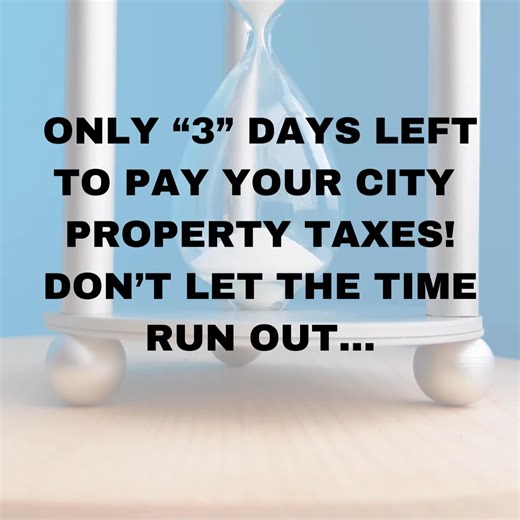 ONLY “3” Days left to pay your City Property Taxes! Payments may be made at the Mayor's Office - 1201 Main Street, Humboldt - or call 731-784-2511 | Humboldt Chamber of Commerce